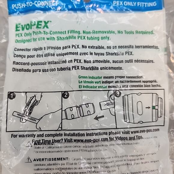 SharkBite EvoPEX 3/4"x 3/4" MNPT Male Adapter 2Packs of 2ct ea. [99] - Picture 11 of 14